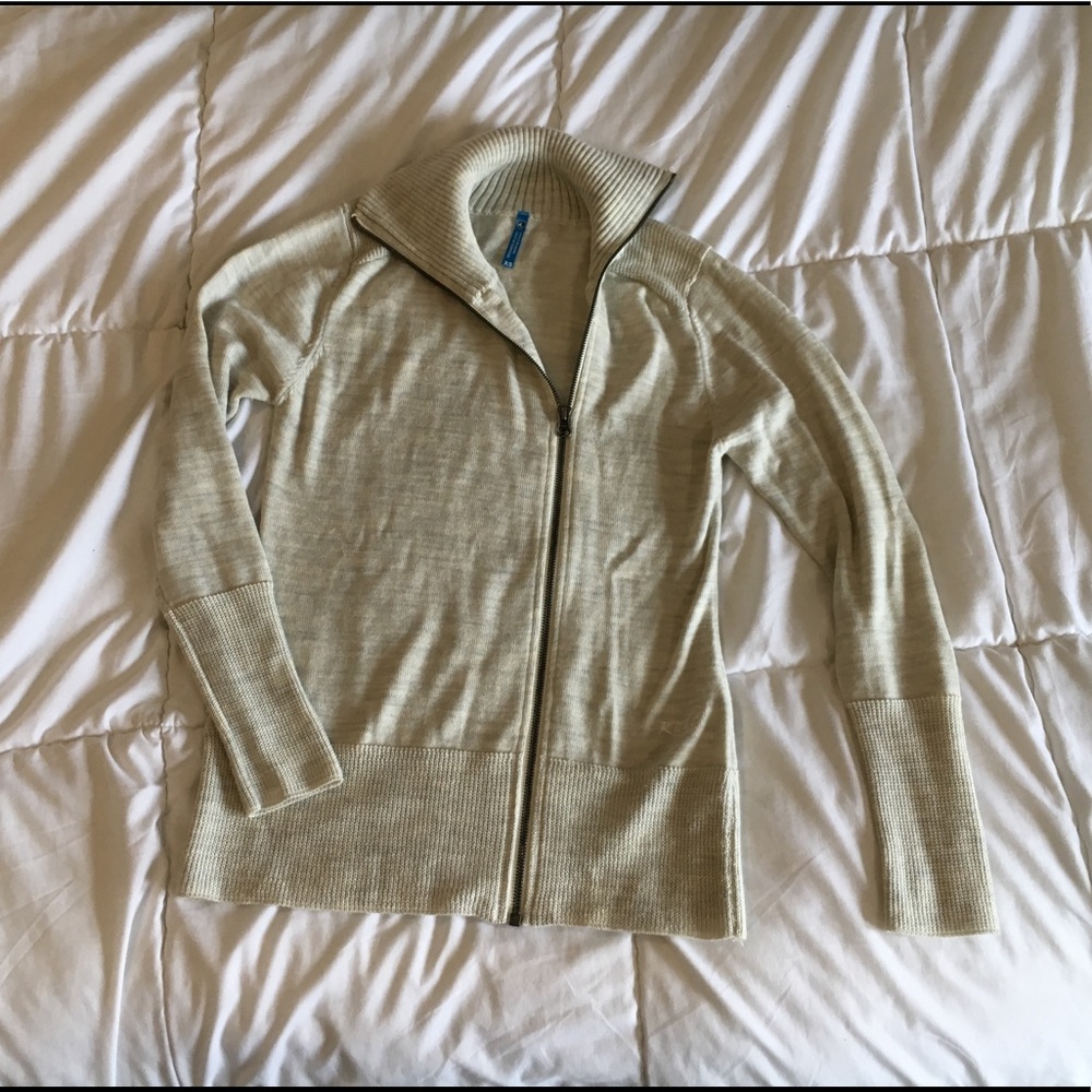 Kuhl asymmetrical Zip wool sweater oatmeal XS
